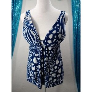 NWOT Beyond Control Swimwear Women's Tankini Deep Plunge Molded Cups Size 12